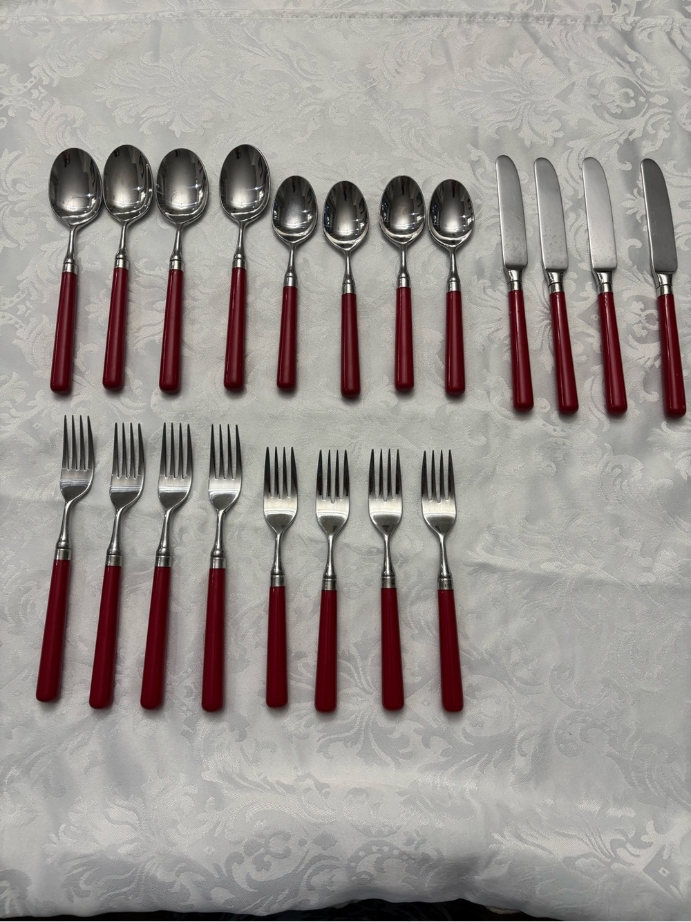 Stanley Roberts Flatware Red Spectrum Korea Stainless Cutlery 20 pieces